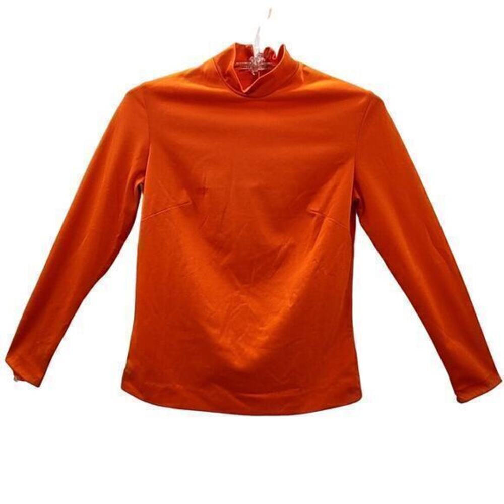 HPVintage‎ 60s Long Sleeve Mock Neck Tailored Layering T Shirt Blouse Top
